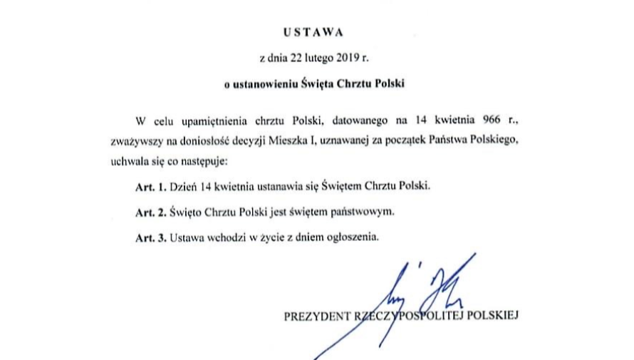 Ustawa o Ustanowieniu Święta Chrztu Polski