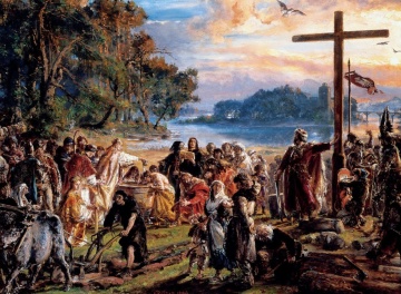 Powiększ obraz: Obraz Chrzest Polski